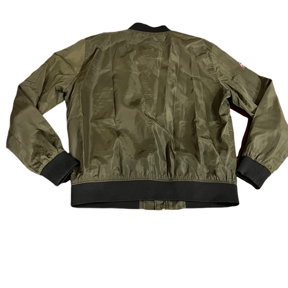 ZARA Man Khaki Patch Bomber Jacket Size xl - Picture 3 of 5